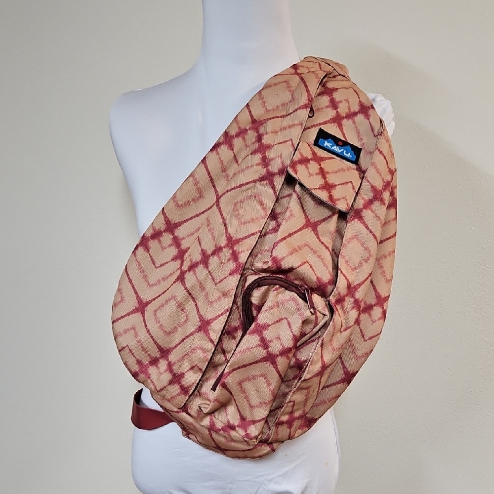 Kavu Red and Tan Sling Bag